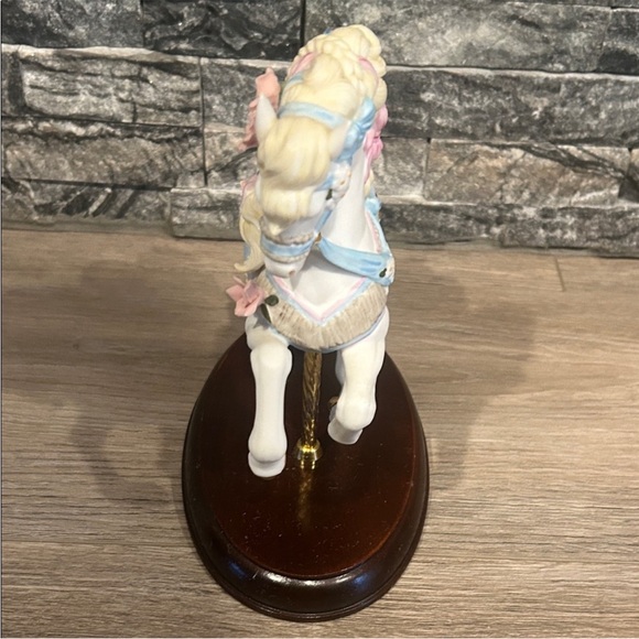 Lenox Porcelain Carousel Horse Figurine With Wood Base in Pastel Accents - Picture 6 of 7